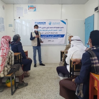 Awareness-raising sessions in Marib in partnership with UNHCR