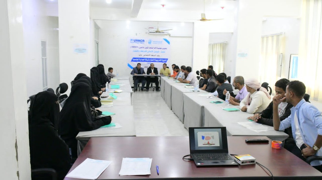 In partnership with UNHCR,  training courses for members of community protection networks in Marib