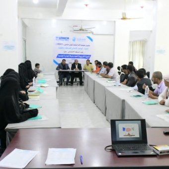 In partnership with UNHCR,  training courses for members of community protection networks in Marib