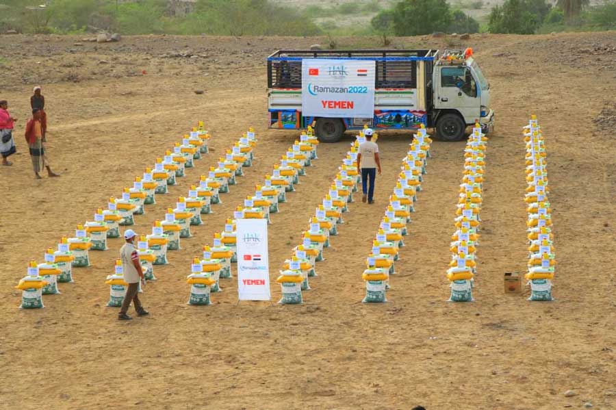 In partnership with hak insani yardım derneği - Turkey 500 abundant families in Tihama areas benefit from food baskets