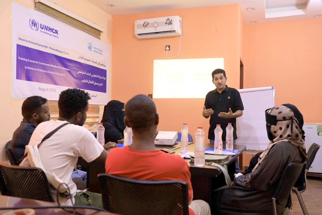 Volunteers trained to enhance access to education for refugee children in Kharaz camp
